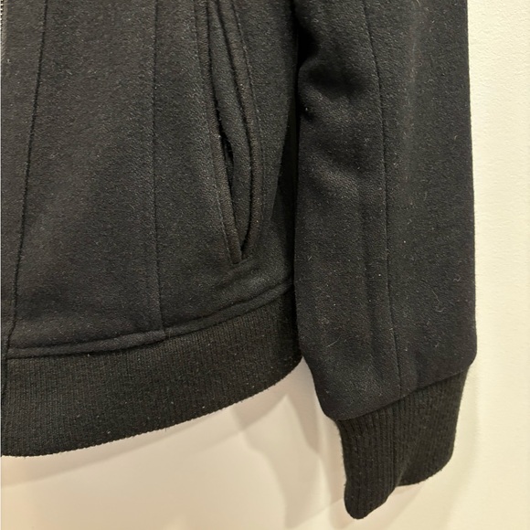 Black wool blend HONEE bomber jacket. - Picture 8 of 14